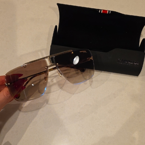 Carrera Gold and Brown Men's Sunglasses